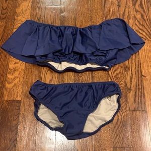 Kids navy off the shoulder bikini!!!